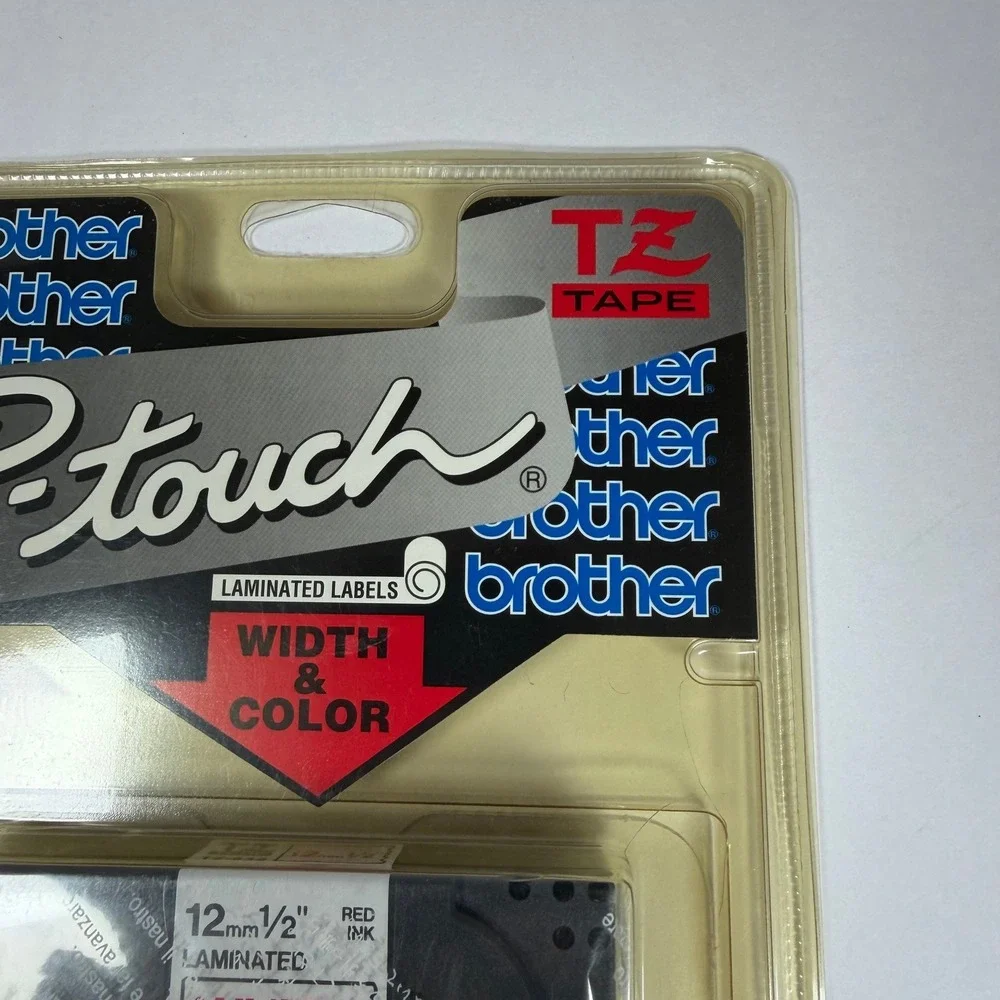 Brother P-Touch TZ232 Label Tape‎ 12mm 1/2 in. Red on White Laminated Japan